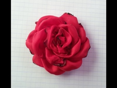 ROSA ROJA EN TELA,FLOR HECHA A MANO (RED ROSE IN FABRIC, FLOWERS)