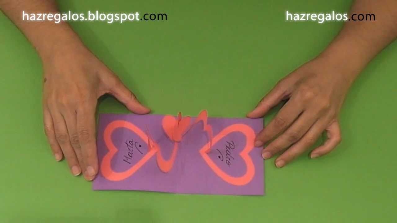 Tarjeta Pop-Up con Corazones - DIY - Pop-Up Card with Hearts