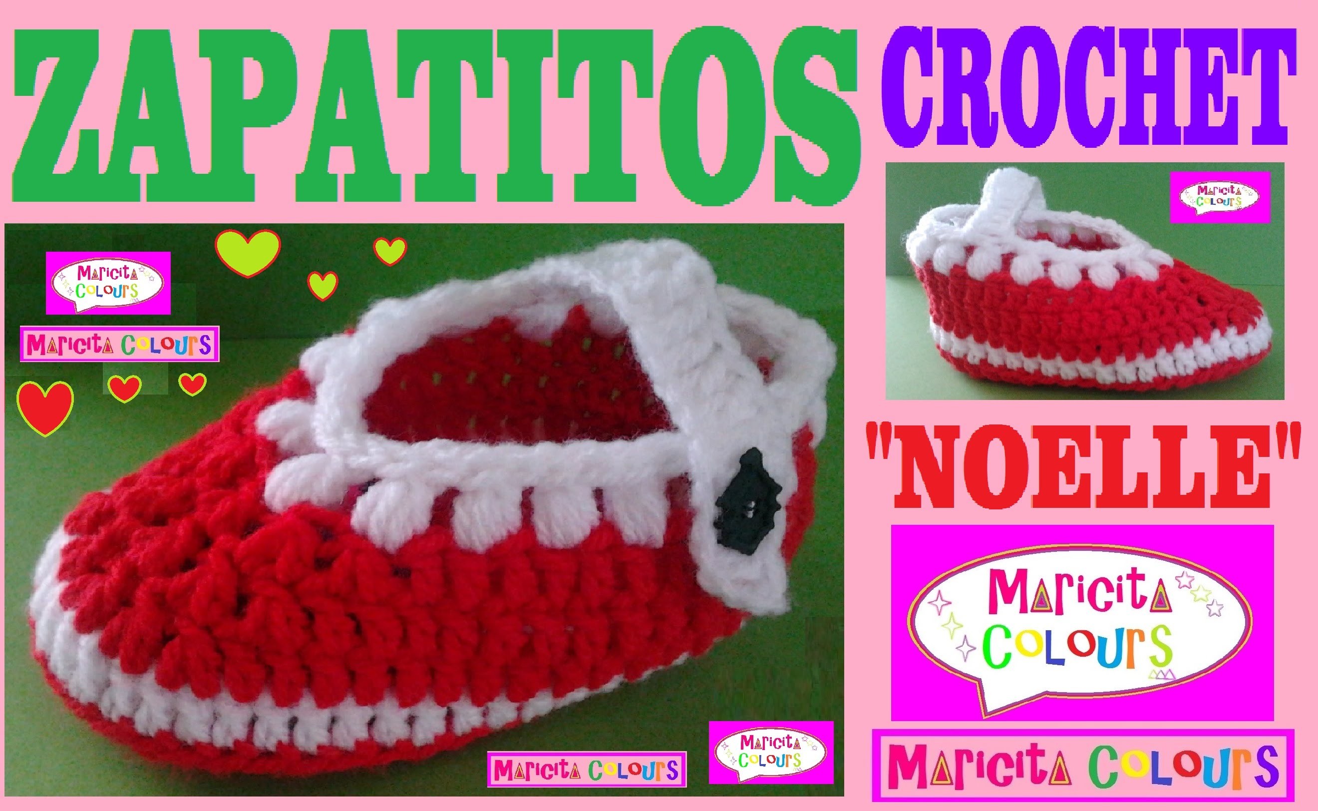 Zapatitos Bebé Escarpines "Noelle" (Parte 1)  Crochet Tutorial  por Maricita Colours