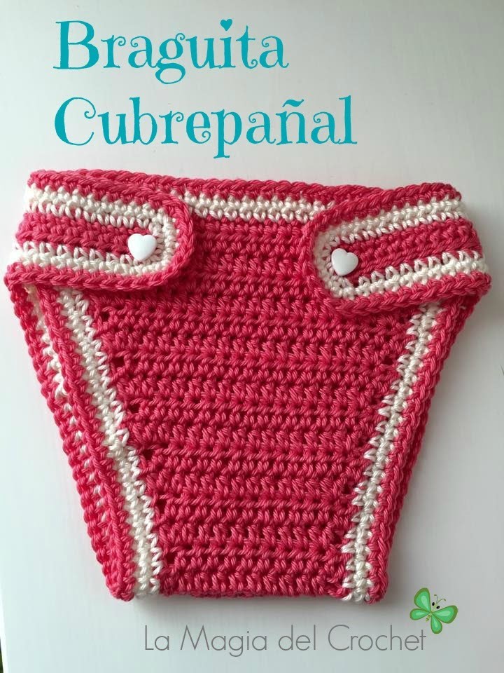 Braguitas cubrepañal a crochet para bebe de 0 a 3 meses