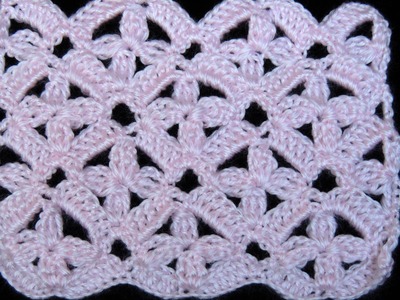 Crochet : Punto 4 petalos Combinado.  Parte 3 de 3 rev.