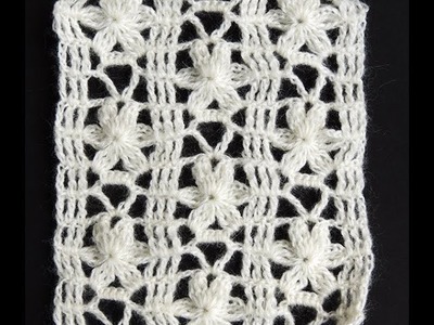 Crochet : Punto Calado Flor de 6 Petalos.  Parte 1 de 2