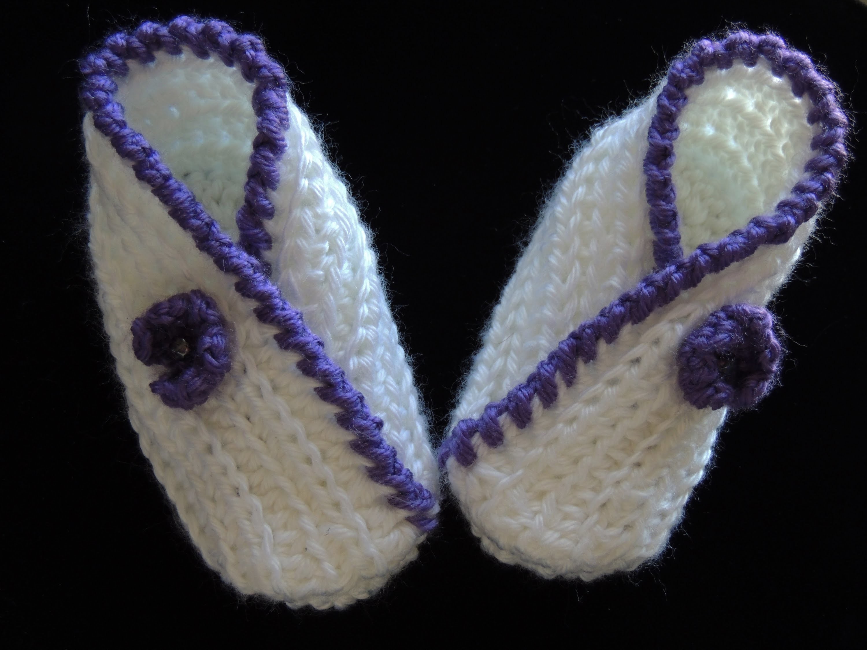Crochet : Zapatito de bebe # 2.  Parte 3 de 3