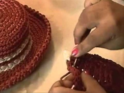 Sombrero playero - Muestra de tejido - Macrame sample crochet