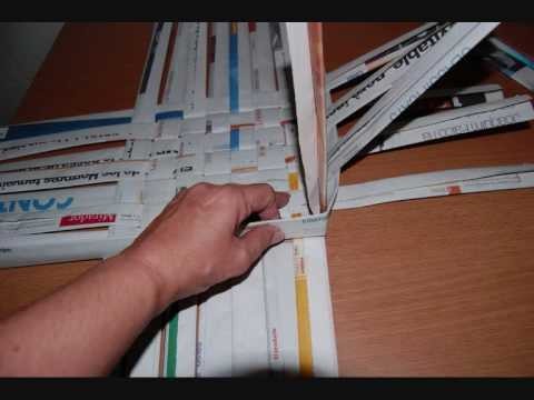 Como hacer cestas de papel de periodico