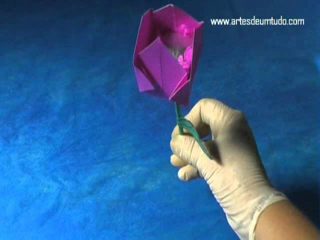 Como Fazer Origami #27 FLOR com BOMBOM Modelos
