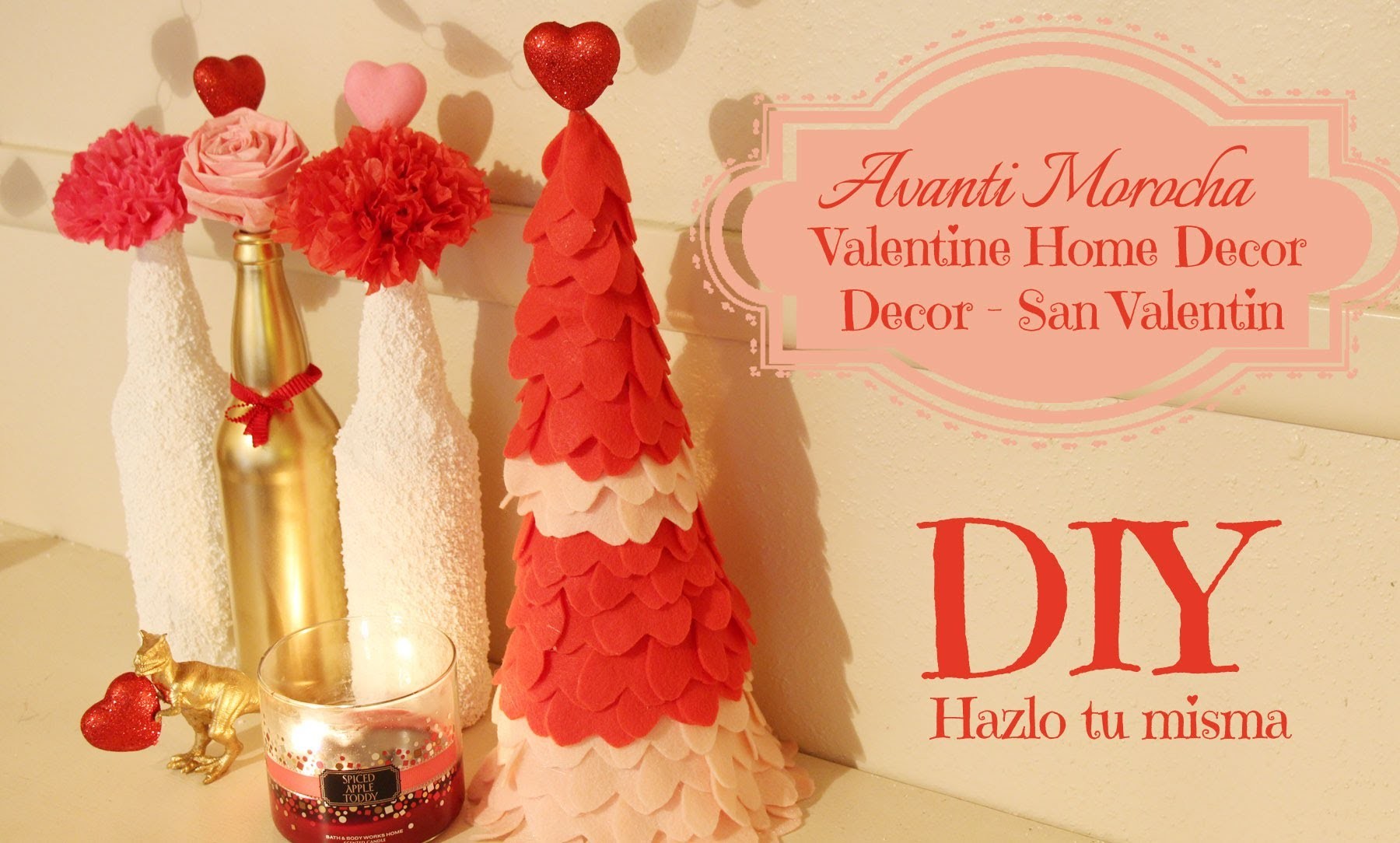 DIY Valentine -Ideas para San Valentin. Love Tree. Valentine's Day Bottles. Flores de Papel