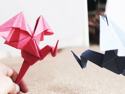 Dragon sencillo de papel. origami Facil