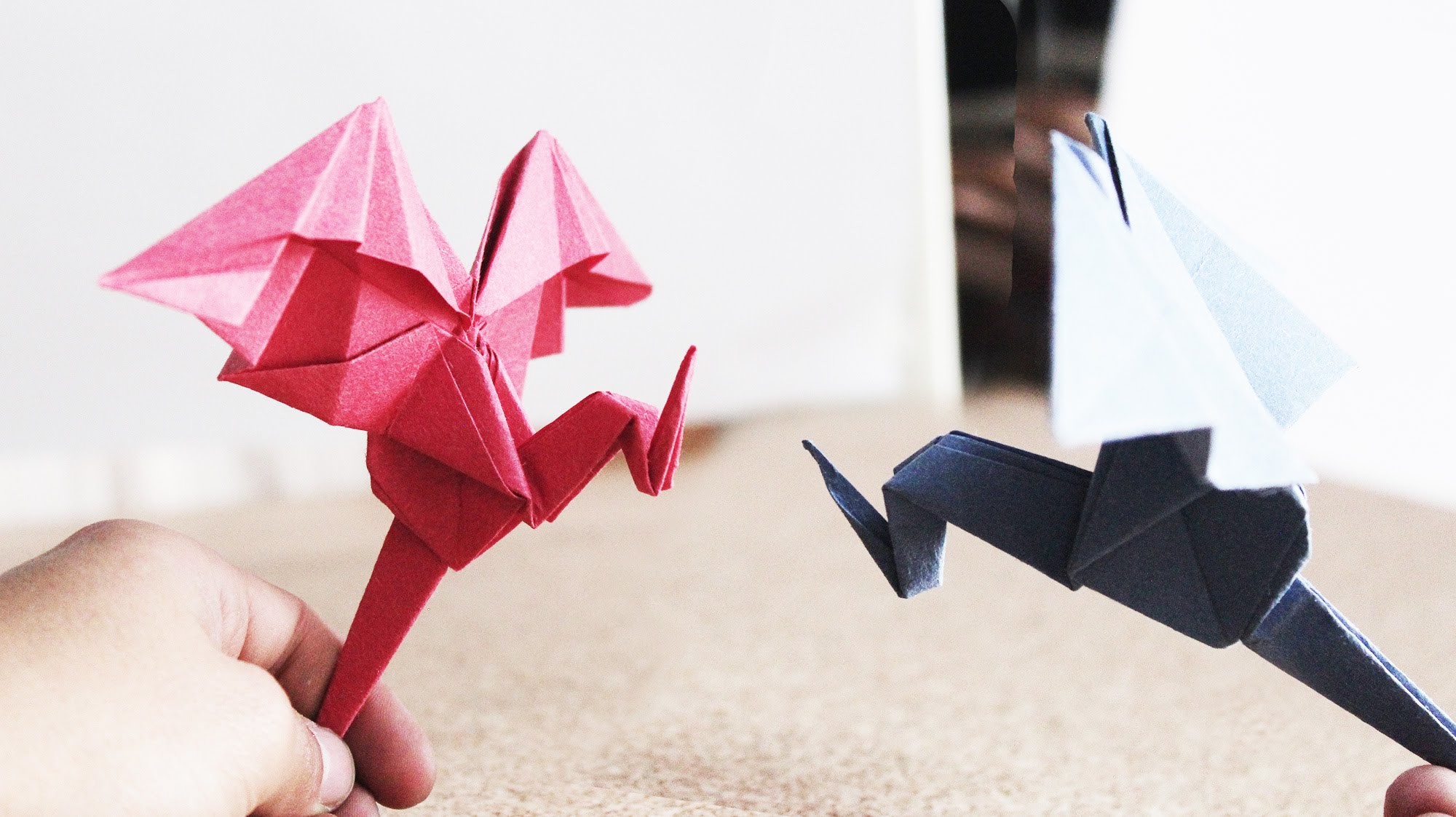 Dragon sencillo de papel. origami Facil