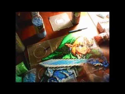 Link from the legend of zelda made whit beads - perler time lapse