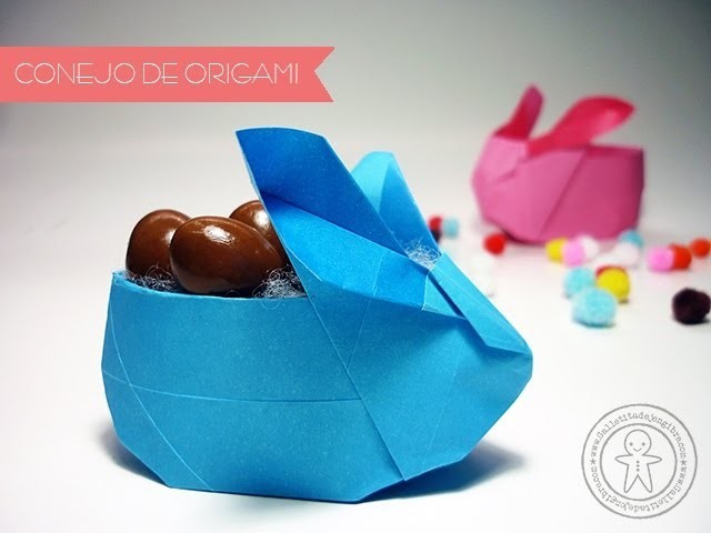 Origami Easter Bunny.Origami conejo.