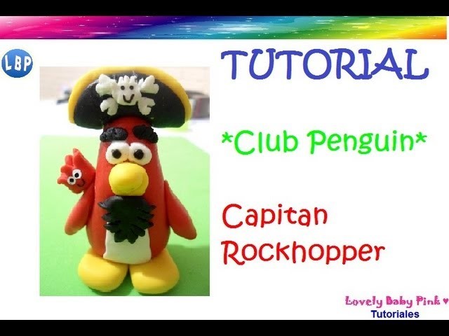 Club Penguin porcelana fria Capitan Rockhopper paso a paso - polymer clay charms- arcilla polimerica