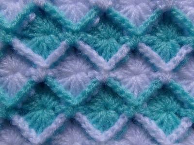 Crochet: punto rombos en relieve