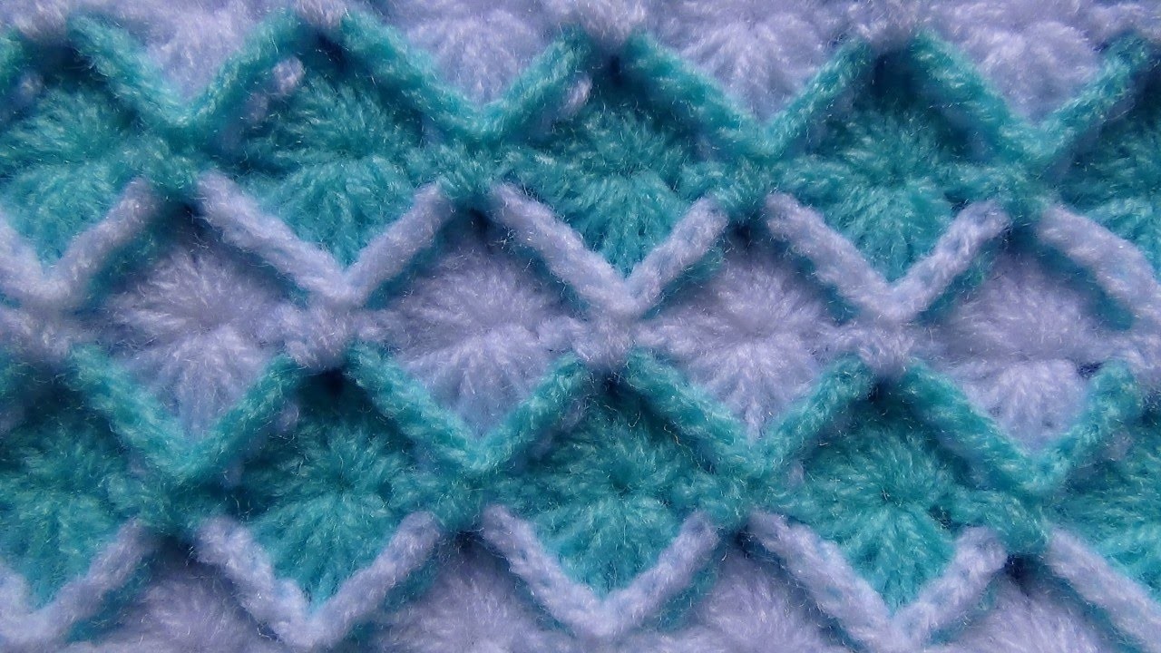 Crochet: punto rombos en relieve