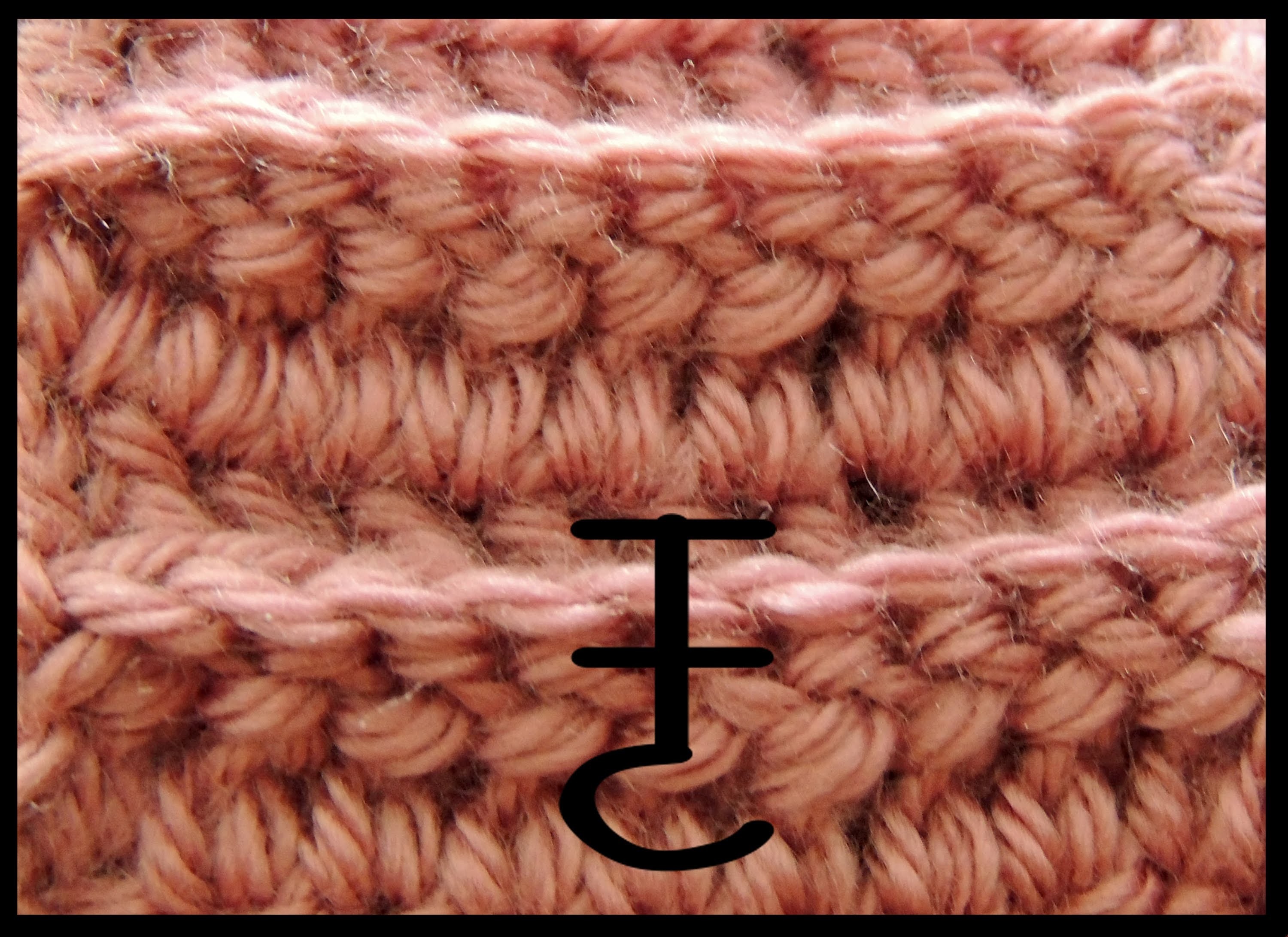 Curso Basico de Crochet : Punto Alto tomado por la parte de atras