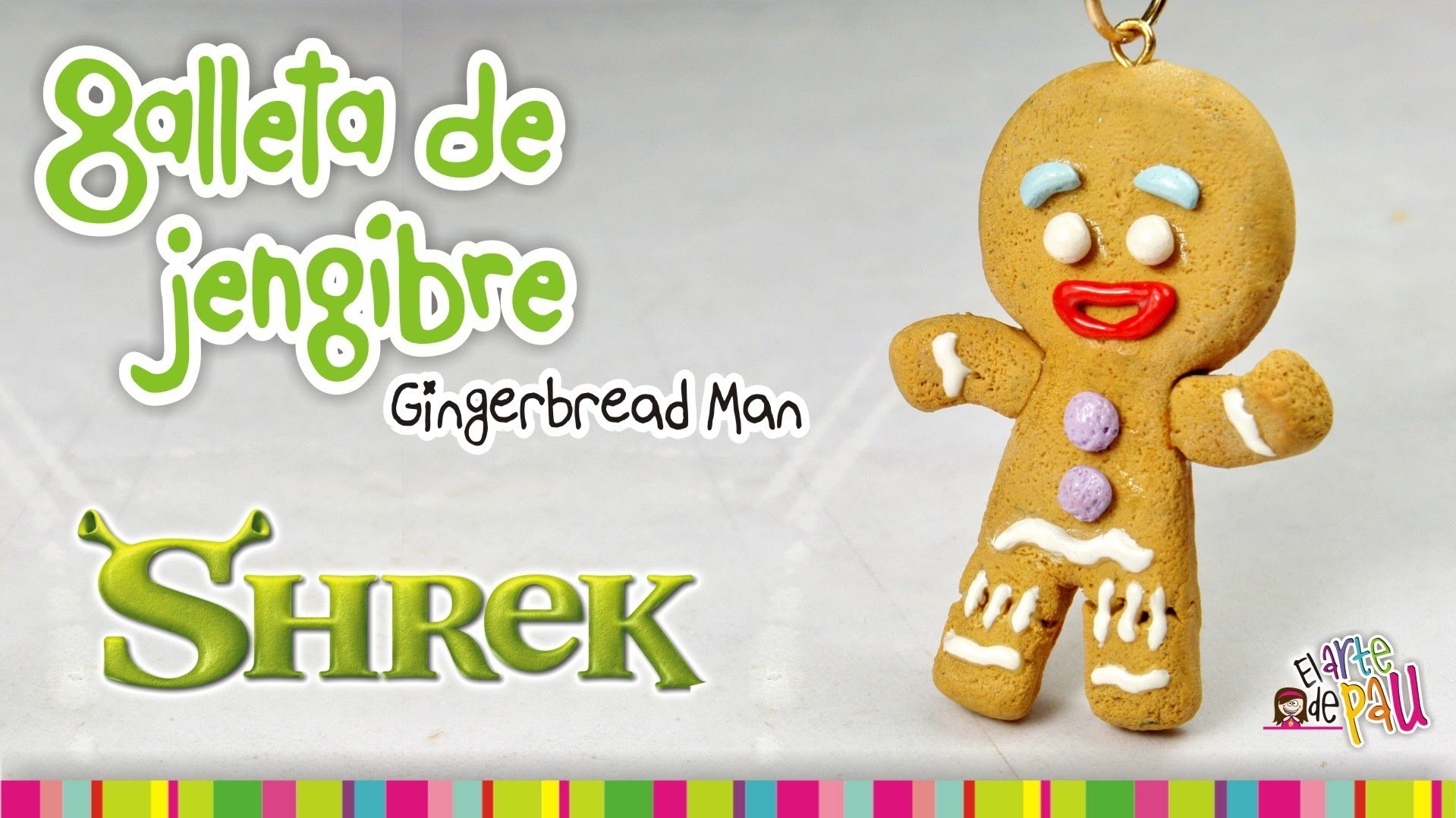 Gingerbread Man Cookie polymer clay tutorial. Galleta de gengibre de arcilla polimérica