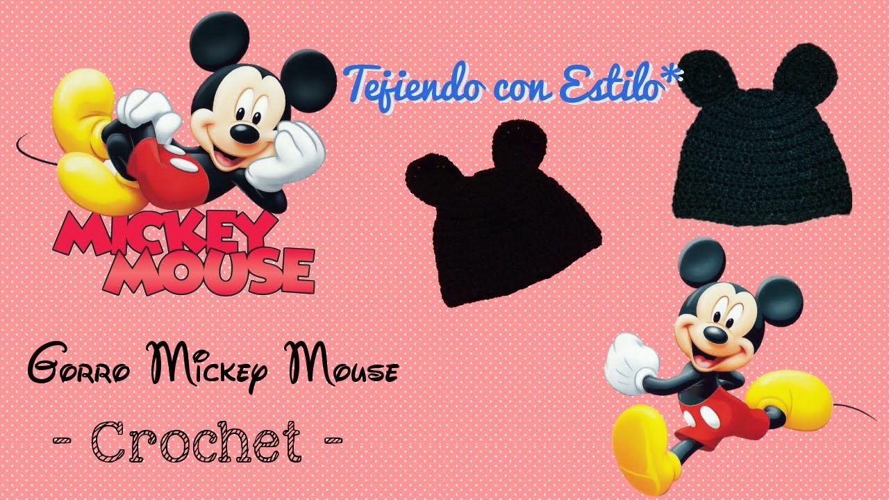 Gorro Mickey Mouse - crochet