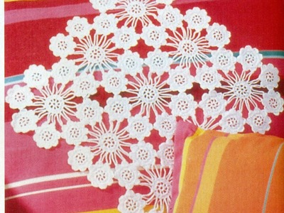 Patrón Para tejer Carpeta.tapete con flores a crochet