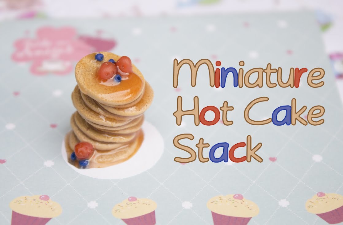 Tutorial: Miniature Polymer Clay-Resin Pancake Stack. Hotcakes Miniatura De Pasta y Resina