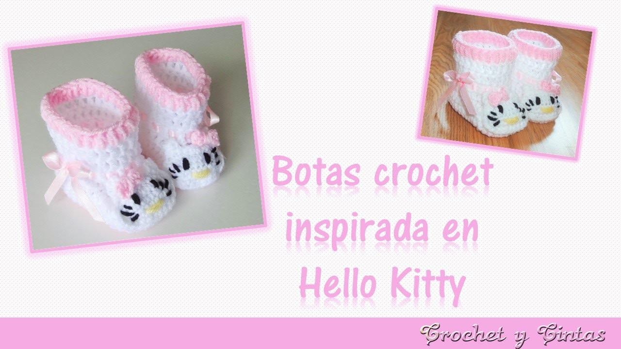 Botas o zapatos a crochet  para bebés inspiradas en Hello Kitty ♥ Todas las tallas