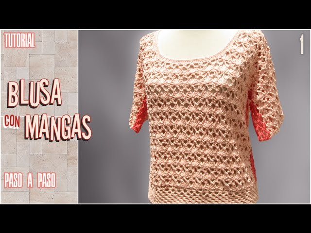 DIY Blusa con mangas a crochet, paso a paso (1 de 2)