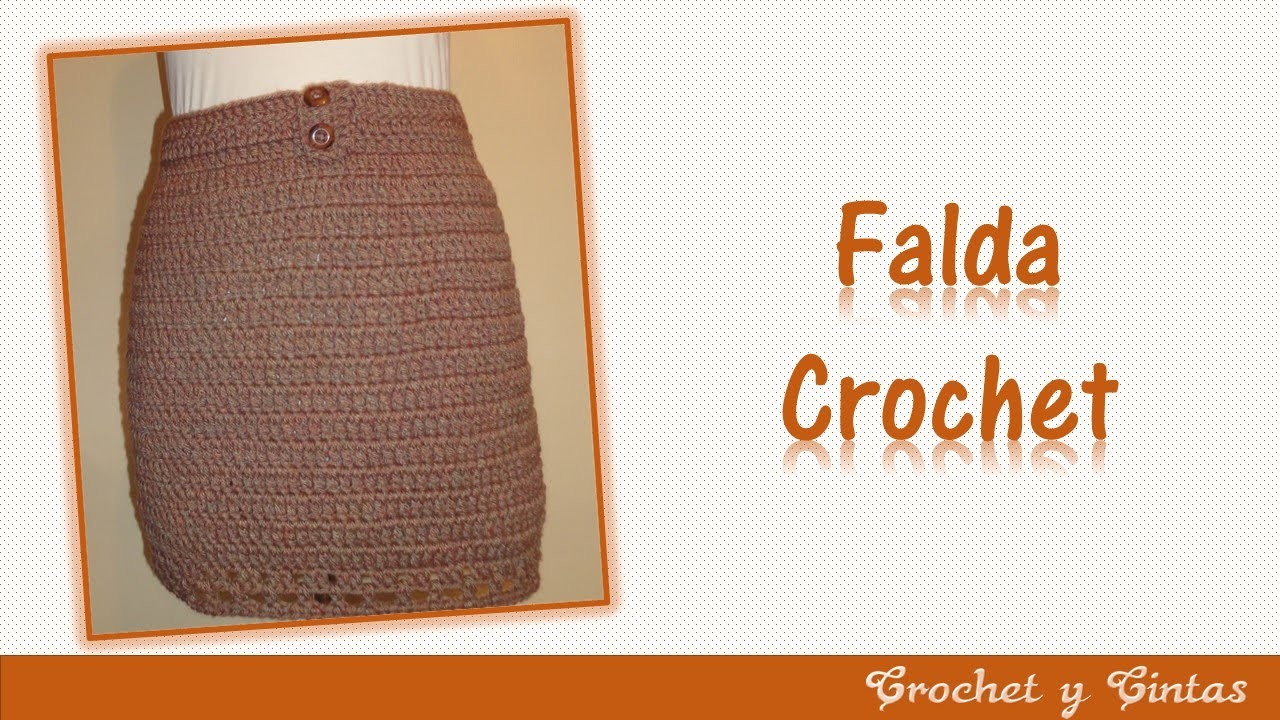 Falda con botones tejida a crochet (ganchillo)