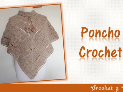 Poncho estilo V tejido a crochet (ganchillo)