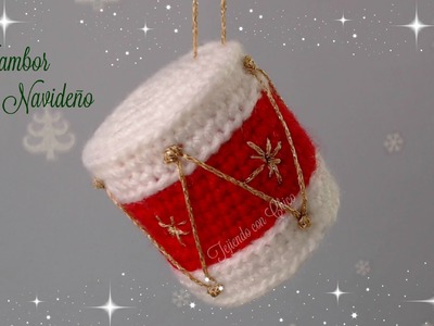Tambor de crochet para adornar en Navidad