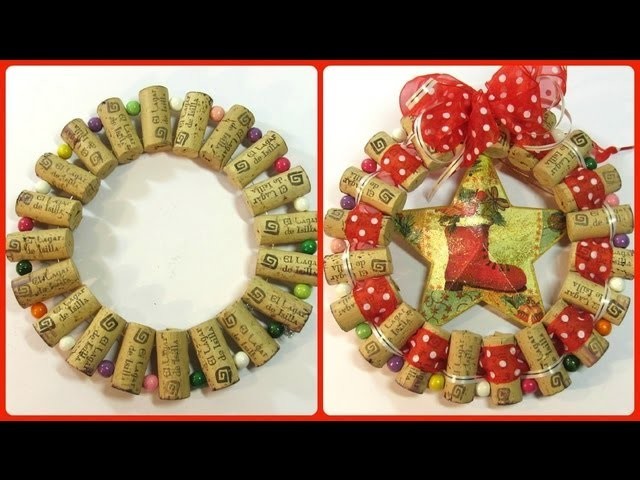 Cómo hacer un adorno o base con corchos. how to make a Christmas ornament with corks