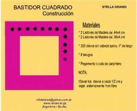 TELAR CUADRADO: CONSTRUCCION
