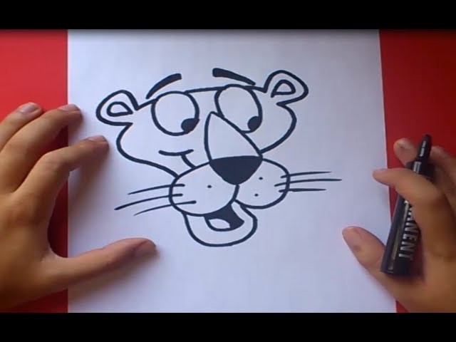 Como dibujar a la pantera rosa paso a paso | How to draw the pink panther