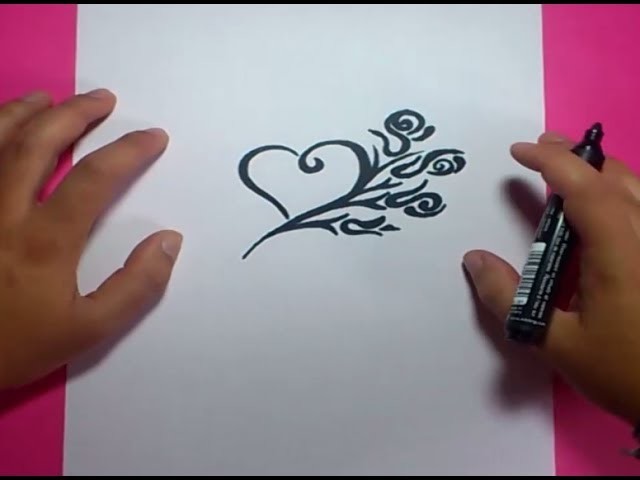 Como dibujar un corazon paso a paso 5 | How to draw a heart 5