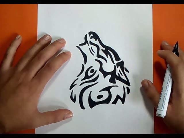 Como dibujar un lobo tribal paso a paso | How to draw a tribal wolf