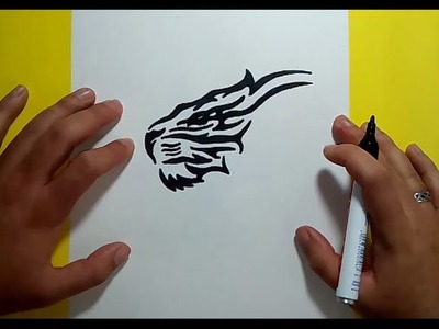 Como dibujar un tigre tribal paso a paso | How to draw a tribal tiger