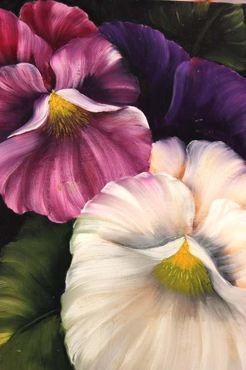 Como pintar flores - Pinceladas de  Silvia Mongelos