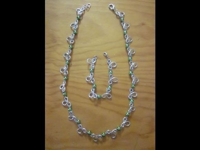 Conjunto de collar y pulsera de alambre de aluminio