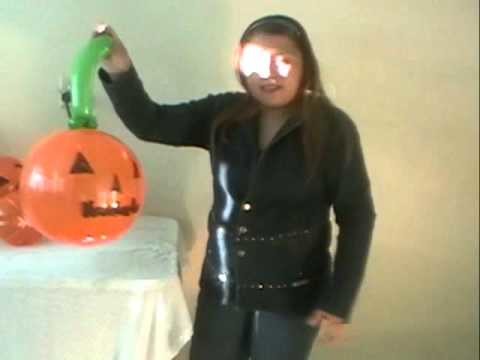 Curso decoracion con globos halloween  colgantes de calabazas