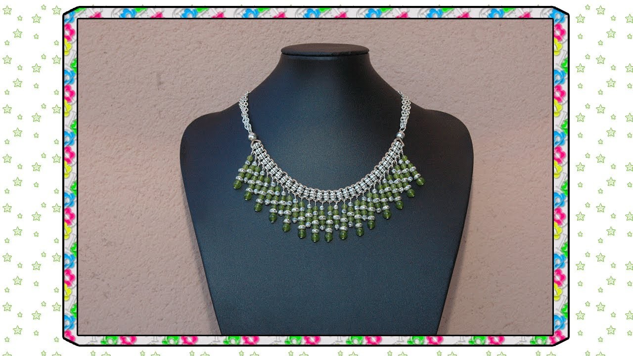 DIY Manualidades bisuteria - collares - collar egipcio jade verde