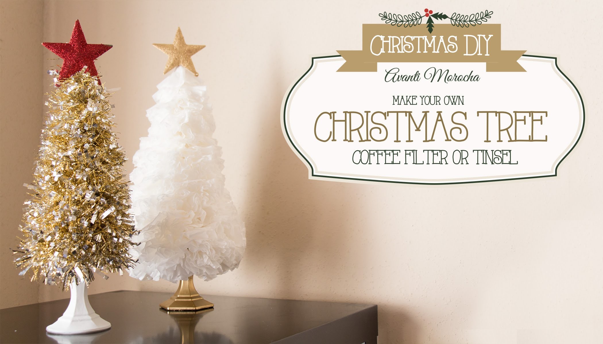 DIY Christmas Tree ( Coffee Filter - Tinsel) Arbol Navideño