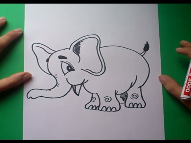 Como dibujar un elefante paso a paso | How to draw an elephant