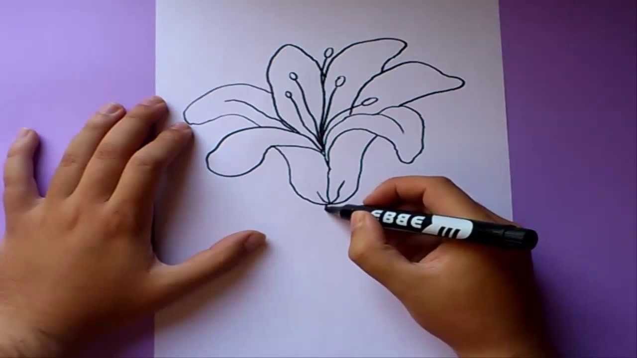 Como dibujar una flor paso a paso  | How to draw a flower