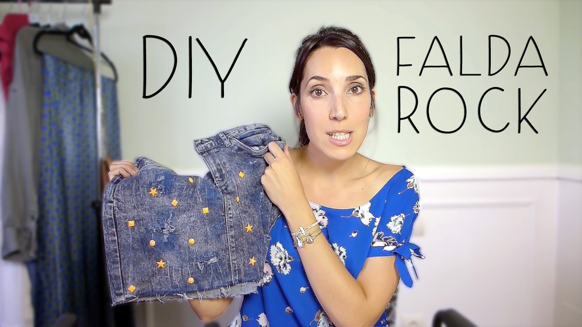 DIY Falda Vaquera con rotos y tachuelas | DIY Ripped Jeans with Studs