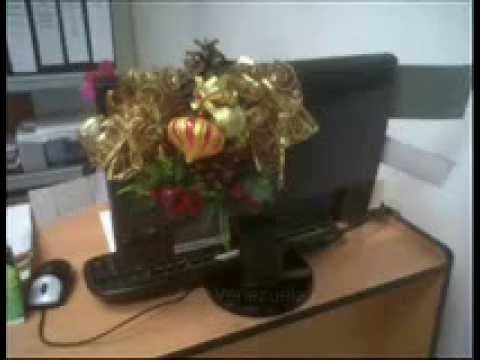 Manualidad DIY navideña adorno para escritorio (monitor)