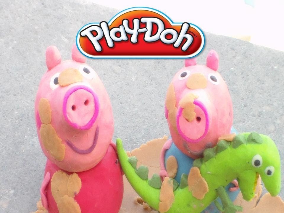 Play-Doh Peppa Pig,George,Rebeca y su familia en plastilina.Animación con plastelina.Play-Doh