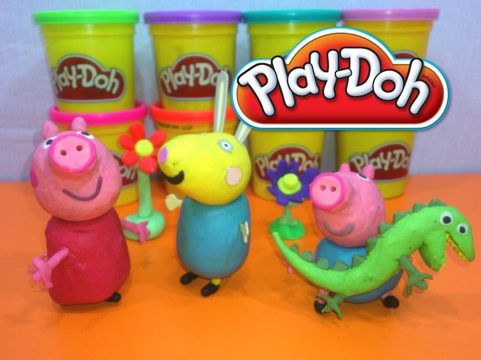 PLAY-DOH PEPPA PIG,GEORGE Y REBECA.PEPPA PIG EN PLASTILINA.MANUALIDADES EN PLASTELINA.