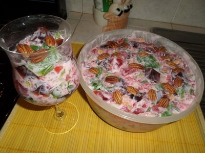 Gelatina Cuadros con Yoghurt y Fruta