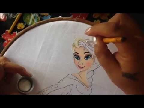 Pintura en tela Elsa frozen # 2 con cony
