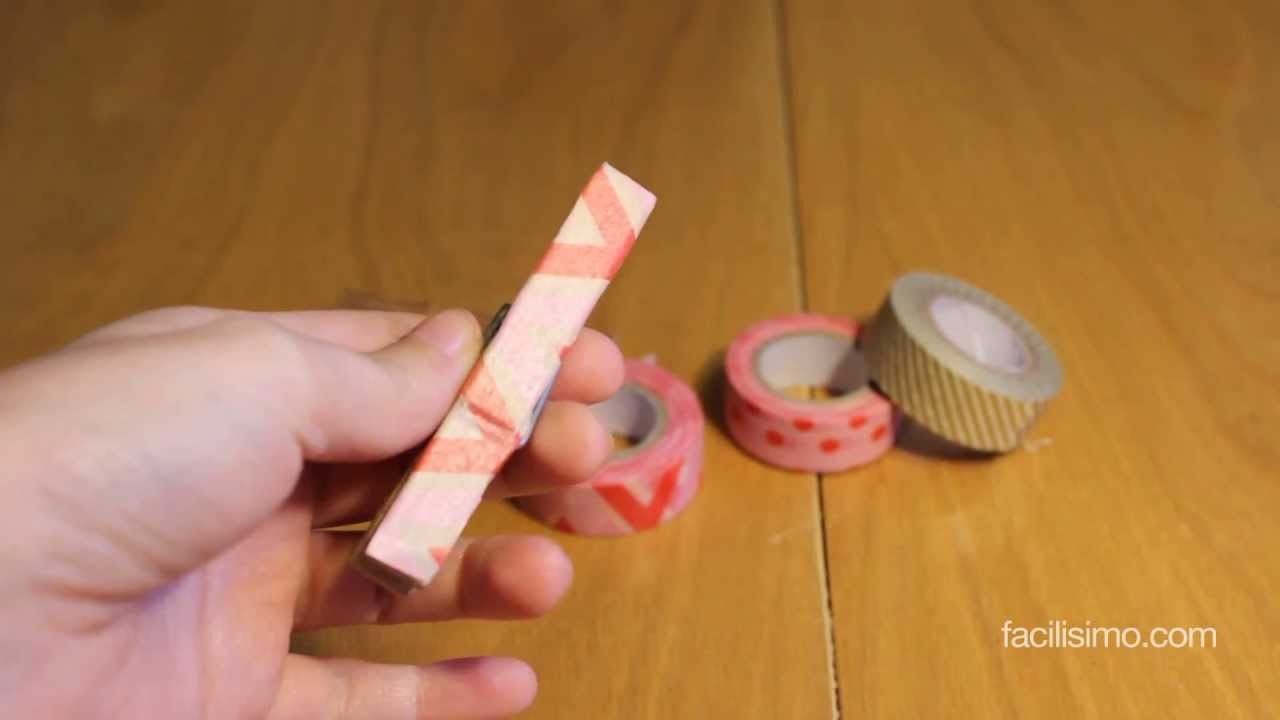 Cómo decorar una pinza con washi tape | facilisimo.com