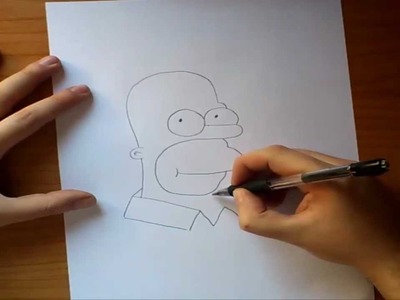 Como dibujar a Homer paso a paso - Los Simpsons | How to draw Homer - The simpsons