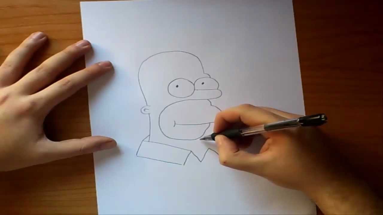 Como dibujar a Homer paso a paso - Los Simpsons | How to draw Homer - The simpsons